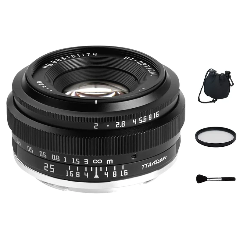 TTArtisan 25mm F2 APS-C Frame Large Aperture Manual Portrait Lens for Fuji X XF Mount Camera XT3 XT4 XT10 XT20 XT30 XT200 XS10 XA3 XA5 X100V XE2 XE2S XE3