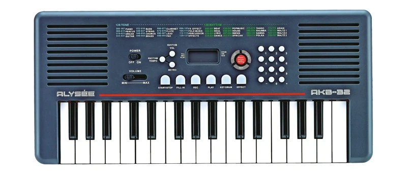 Alysée AKB-32 - Portable Music Keyboard, 32 Keys Intermediate Piano, Power Bank Input and Phone Charger, Headphone Output