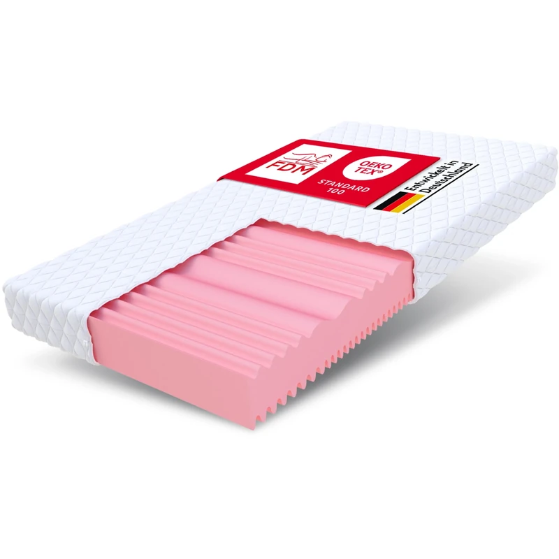 FDM FIX Mattress 80 x 200 cm Memory Foam Thickness 14 cm Firmness H2 H3 Double Sided Mattress 7 Comfort Zones Washable Cover OEKO-TEX Hypoallergenic - Image 1