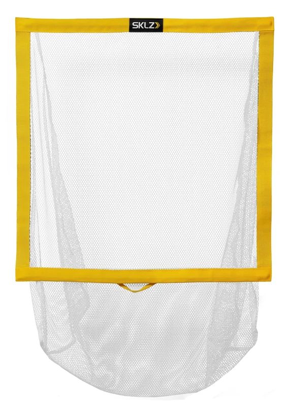 SKLZ Top Shelf Soccer Shooting Target, Yellow - Improves Shot Accuracy, Catches Ball for Immediate Feedback, Foldable with Carry Handle, Fiberglass Poles, 3'x3', Fits Most Goals