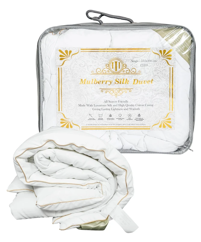 LBC LuxBedCo Mulberry Silk Duvet with Egyptian Cotton Casing - Single - Image 1