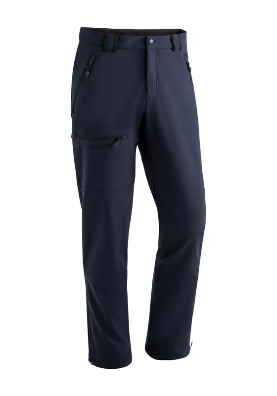 Maier Sports Adakit M Men's Outdoor Trousers, Winter Hiking Trousers with Fleece Inside, Breathable and Warm Softshell Trousers Blue
