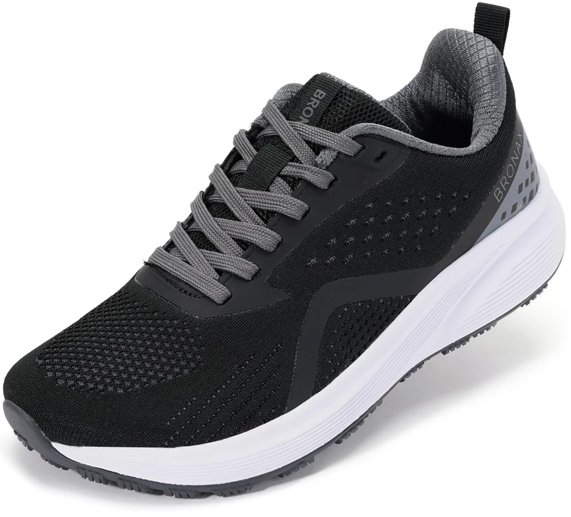 BRONAX Women's Wide Toe Box Road Running Shoes | Wide Athletic Tennis Sneakers with Rubber Outsole, Black, 11 Wide - Image 1