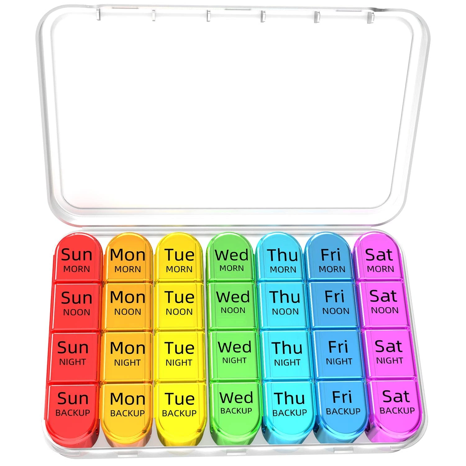 Doruimi Weekly Pill Box Organiser, Small Pill Box 7 Day 4 Times A Day, Pill Organiser with 28 Copartments to Hold Plenty of Medication, Vitamins and Supplements - White Case