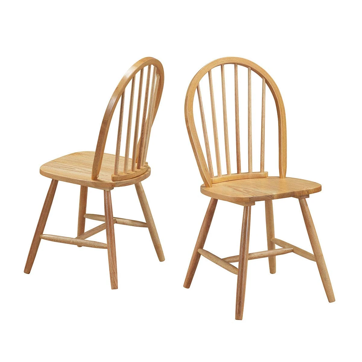 GiantexUK Set of 2/4 Wooden Chairs, High Back Dining Chair Set, Stylish Country Style Kitchen Chair Seats for Home,Dining Room, Restaurant & Cafe(2PCS, Natural)