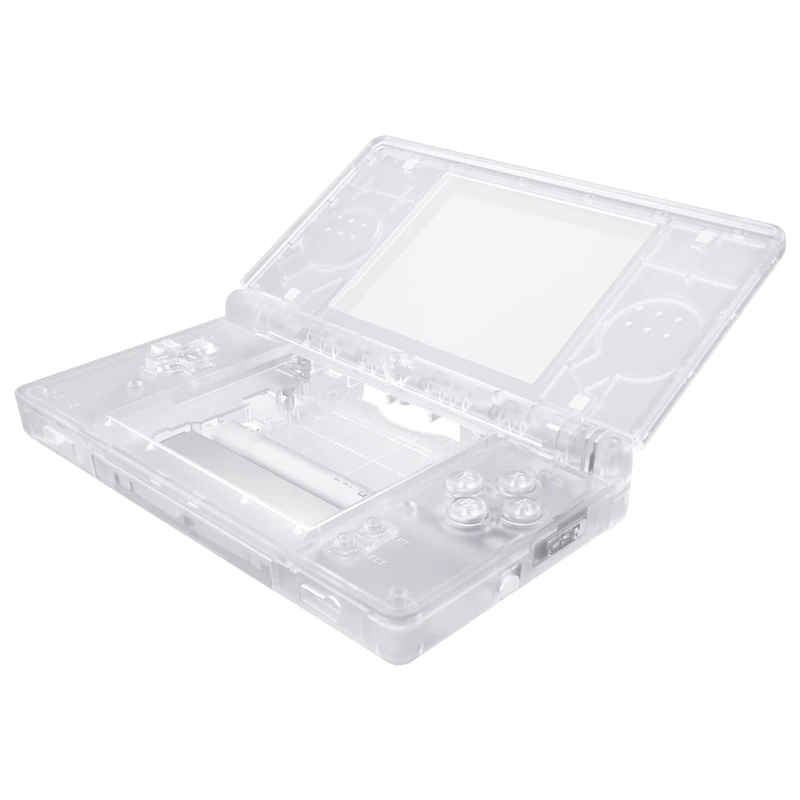 eXtremeRate Clear Replacement Full Housing Shell for Nintendo DS Lite, Custom Handheld Console Case Cover with Buttons, Screen Lens for Nintendo DS Lite NDSL - Console NOT Included - Image 1