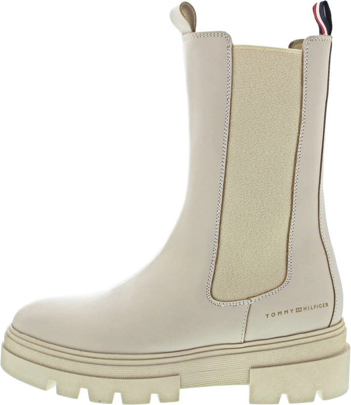 Tommy Hilfiger Women Low Boot Monochromatic Chelsea Ankle Boots, Beige (Classic Beige), 6.5 UK
