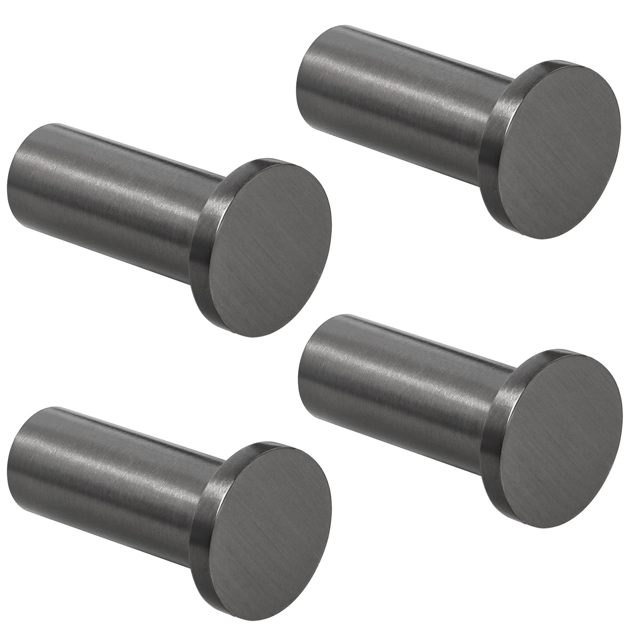 SAYAYO 4PCS Coat Hooks Wall Mounted SUS304 Stainless Steel Door Hooks for Hanging Towels Wall Hooks for Bathroom Heavy Duty Grey Finished, EGOY001Y-QH-4P