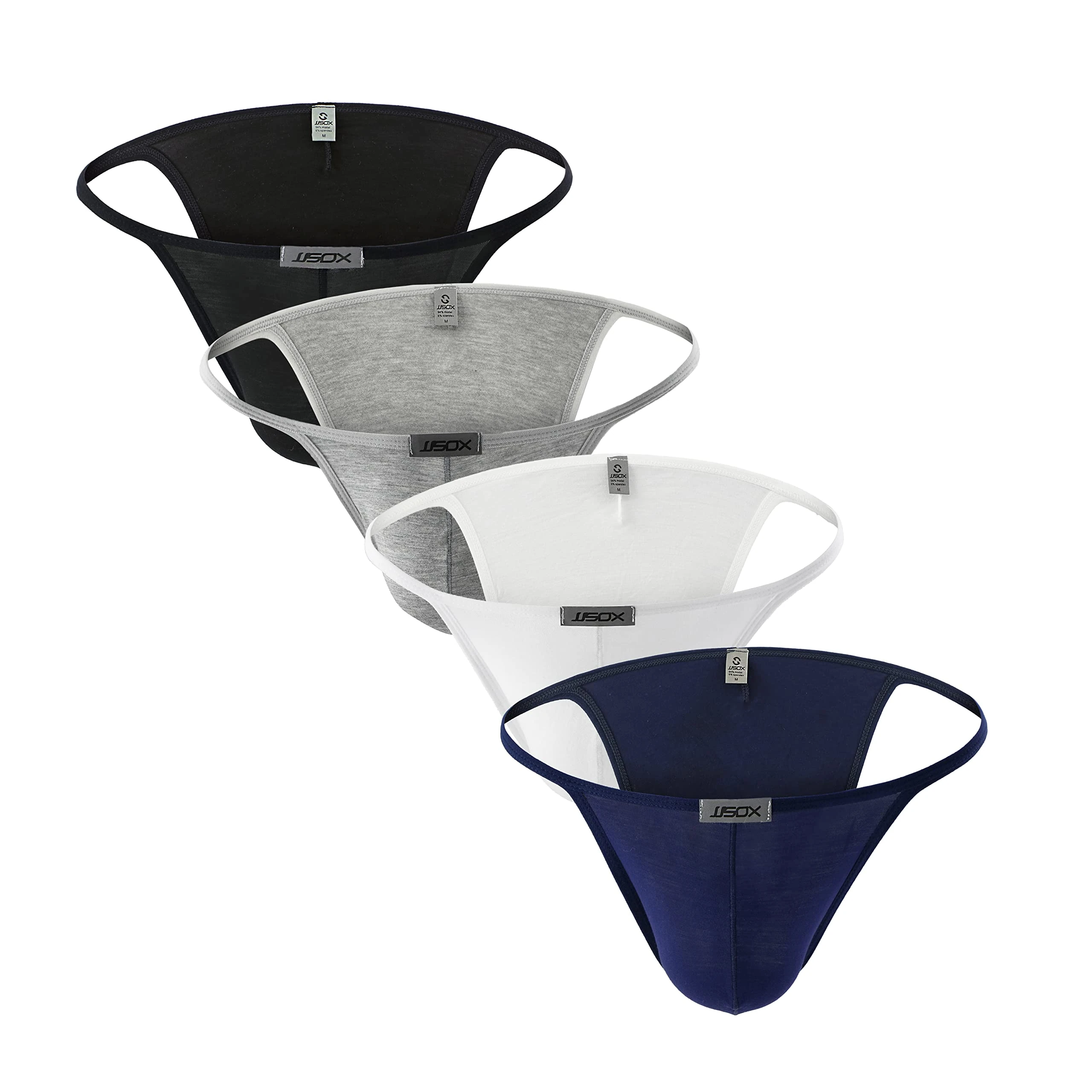 Uneihoiz Men's Super Soft Underwear Bikini Briefs Stretch Micro Modal Underpants Black/White/Grey/Navy Large