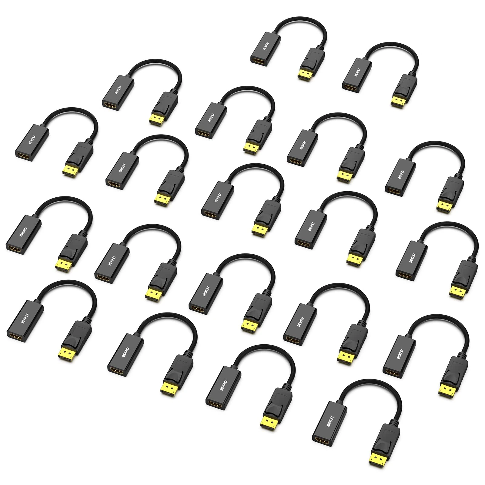 BENFEI Displayport to HDMI Adapter 20 Pack, Dp(Display Port) Male to Hdmi Female Converter with Audio for Lenovo, Dell, HP, Asus and other brand