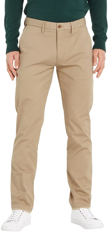 Tommy Hilfiger Men’s Core Denton 1985 Pima Cotton Chinos, Beige (Batique Khaki), 33W/34L