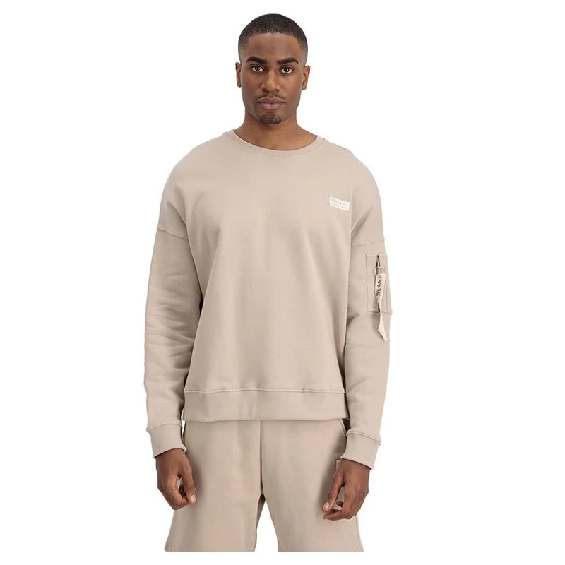 ALPHA INDUSTRIES Men's Os Sweater Sweatshirt, Organic Beige, XXL