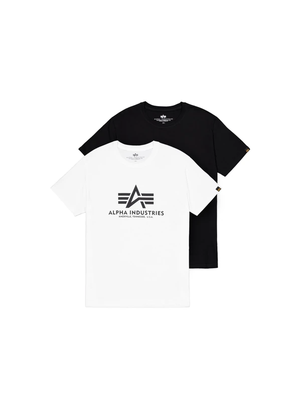 Alpha Industries Basic T 2 Pack T-Shirt for Men Black/White