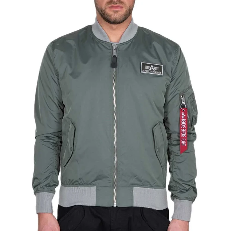 Alpha Industries MA-1 TTC Bomber Jacket for Men Vintage Green/Silver