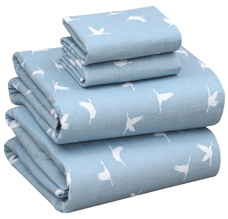 Ruvanti 100% Cotton 4 Pcs Flannel Sheets Queen Size, Deep Pocket, Warm, Super Soft, Breathable, Moisture Wicking Queen Sheets, Bed Sheets Include Flat Fitted Sheet, 2 Pillowcase - Timbre Paisley Green