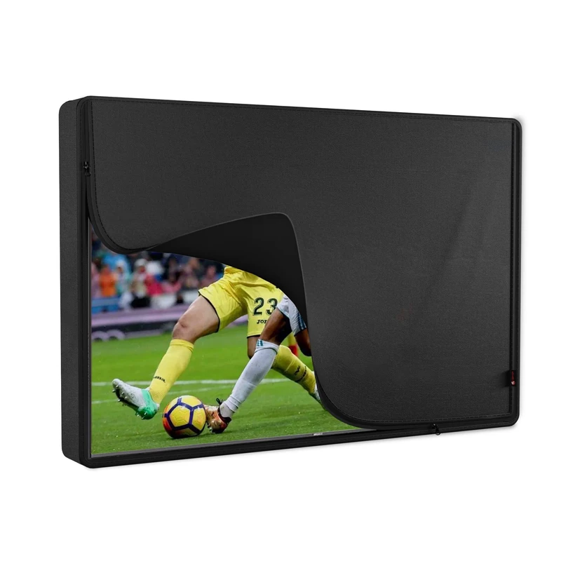 iBirdie Outdoor TV Cover 70 to 75 inch Waterproof, Cover Size 68''W x 42''H, Weatherproof, with Zipper for Outside Flat Screen 70 to 75 inch TV, Black, 600D Thick Fabric Protector