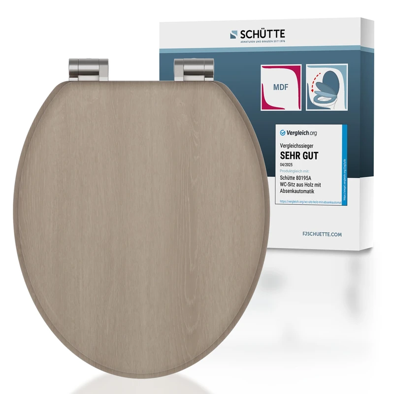 Schütte 80196-A Modern, Wooden core lid with Motif (Maximum Load of The Toilet seat 175 kg), Colourful, Natural