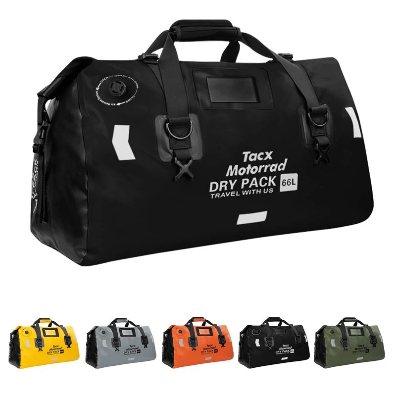 tacxmotorrad 66L Dry Bag Motorcycle Tail Bag Waterproof Duffel Bag Saddle Bag Motorcycle Accessories Travel Luggage Bag for Motorcycles,Camping, Boating, Bicycle(Black)