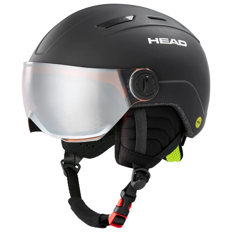 HEAD Unisex Youth Mojo Visor MIPS Ski Helmet, Black, XXS