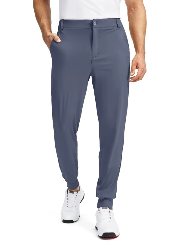 Soothfeel Men's Golf Joggers Pants with 5 Pockets Slim Fit Stretch Sweatpants Running Travel Dress Work Pants for Men, Dusty Blue, Medium