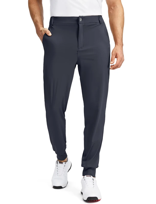Soothfeel Men's Golf Joggers - Slim Fit, 5 Pockets, Stretch, Dark Grey