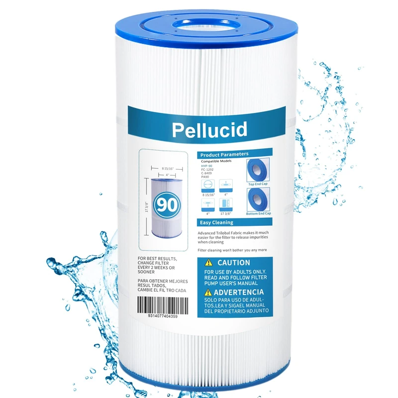 PELLUCID Pool Filter Compatible with Hayward CX900RE, C900, Pleatco PA90, Unicel C-8409, Filbur FC-1292, Sta-Rite PXC95, Easy to Clean and Reuse, Advanced Filtration System for Longer Life