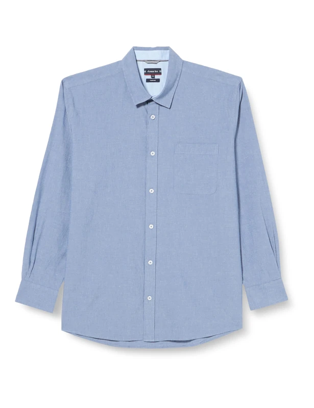 Armor Lux Men's Long Sleeve Comfort Single Neck Shirt Dress, Chambray Athena, XXL