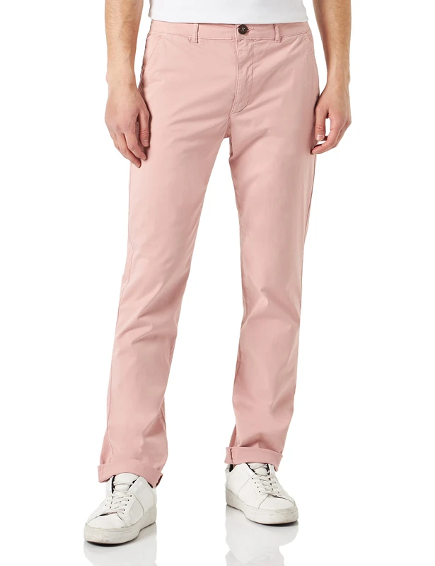 Armor Lux Men's Lightweight Straight Chino Pants, Antic Pink, 48
