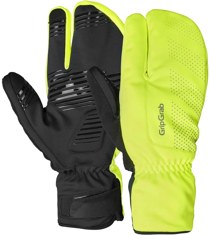 GripGrab RIDE Windproof Deep Winter Lobster 3-Finger Cycling Gloves Thermal Fleece Lined Padded Cold Weather Bike Glove