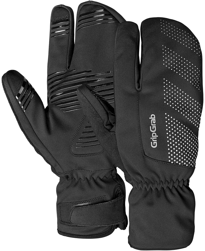 GripGrab RIDE Windproof Deep Winter Lobster 3-Finger Cycling Gloves Thermal Fleece Lined Padded Cold Weather Bike Glove
