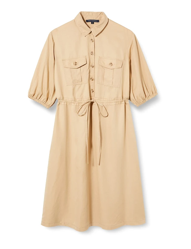 French Connection Women's Elkie Twill Dress Casual, Incense, L - Image 1