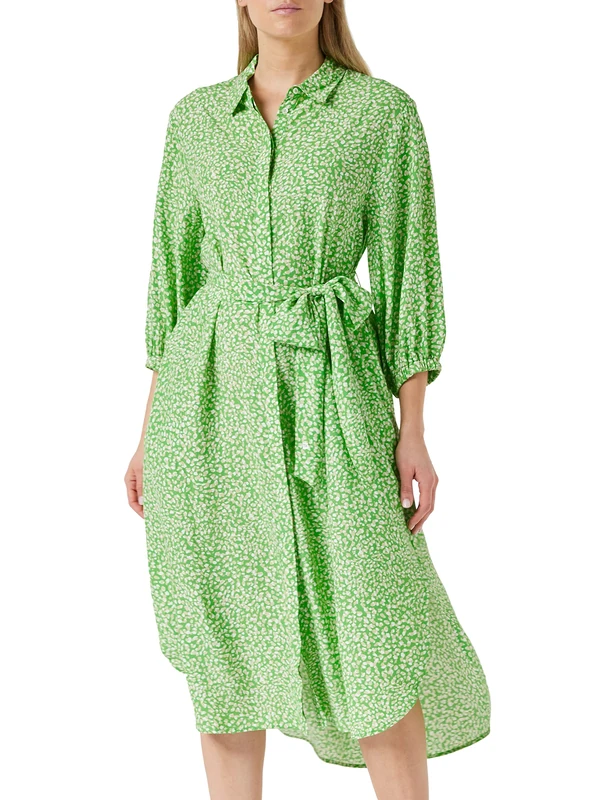 French Connection Women's Cadie Delph Drape Shirt Dress Casual, Poise Green, XL