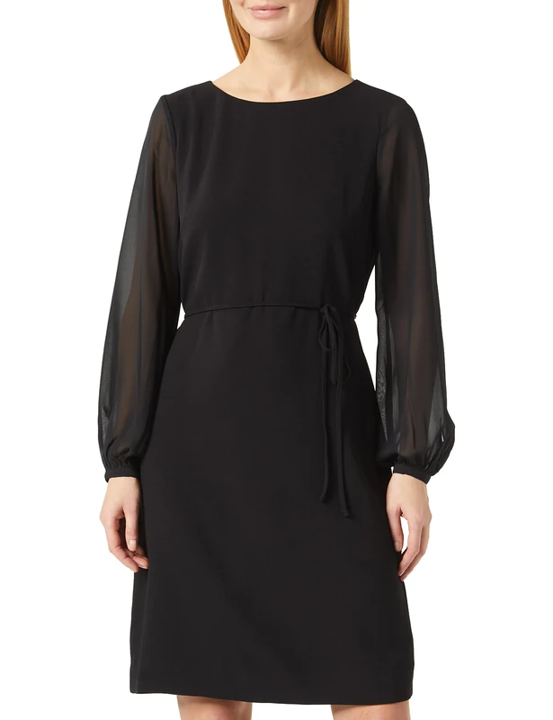 French Connection Women's Addinalla Balloon Sleeve Dress Casual, Black, 10