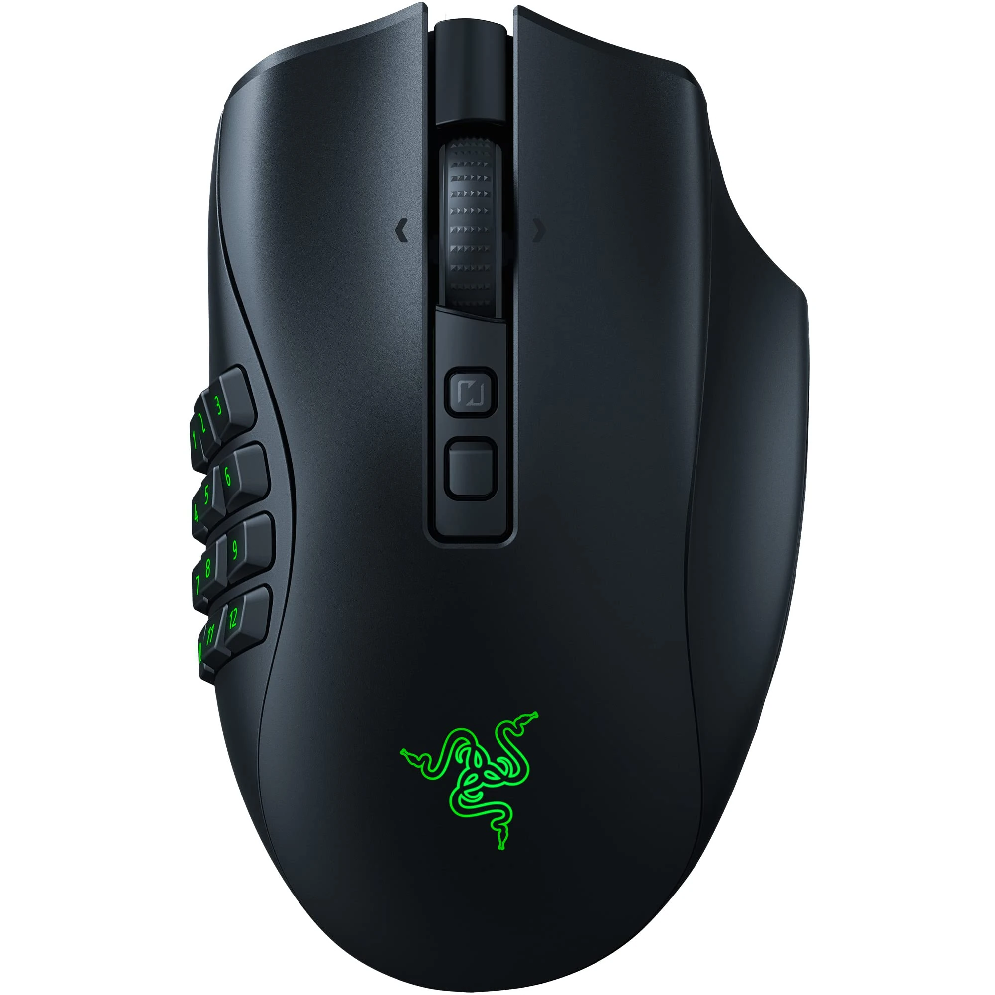 Razer Naga V2 Pro - MMO Wireless Gaming Mouse with HyperScroll Pro Wheel - 3 Swappable Side Plates (HyperSpeed Wireless, Focus Pro 30K Optical Sensor, Optical Mouse Switches Gen-3, Bluetooth) Black