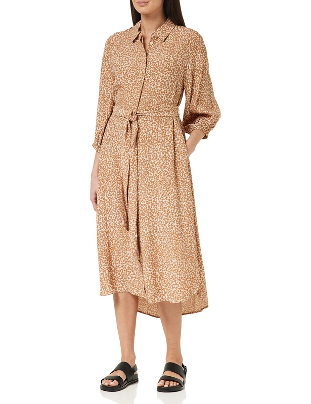 French Connection Women's Cadie Delph Drape Shirt Dress Casual, Shifting Sand, L