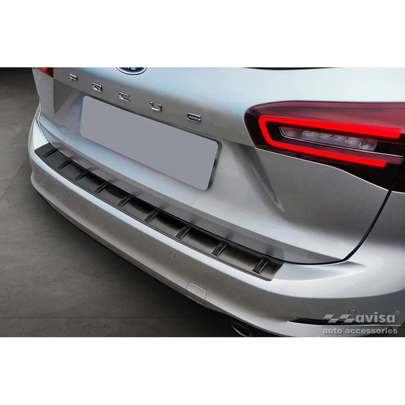 Avisa Black Stainless Steel Rear bumper protector compatible with Ford Focus IV Wagon incl. ST-Line 2018- 'STRONG EDITION' - Image 1