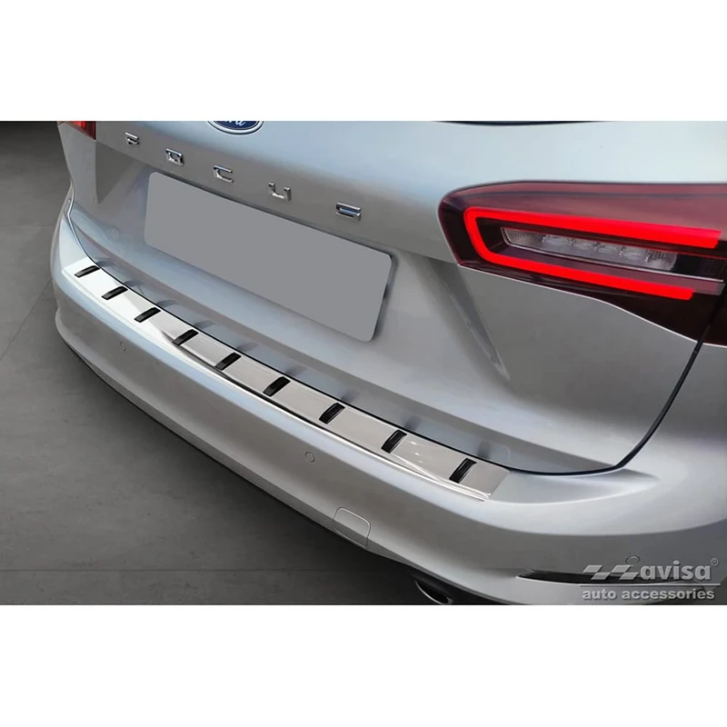 Avisa Stainless Steel Rear bumper protector compatible with Ford Focus IV Wagon incl. ST-Line 2018- 'STRONG EDITION'