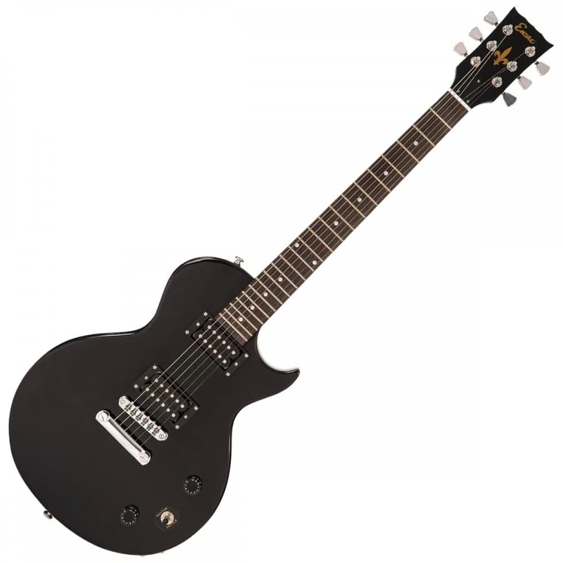 Encore Blaster E90 Electric Guitar – Gloss Black | Mahogany Body & Neck | Double Coil Pickups | Online Lessons Included | Perfect Beginner Electric Guitar