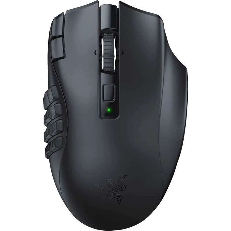 Razer Naga V2 HyperSpeed - Ergonomic Wireless MMO Gaming Mouse (with 19 Programmable Buttons, HyperSpeed Wireless (2.4 GHz), Up to 250 Hours of Battery Life, Focus Pro 30K Optical Sensor) Black