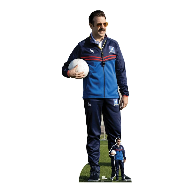 STAR CUTOUTS Ted Lasso Jason Sudeikis with Football Lifesize Cardboard Cutout