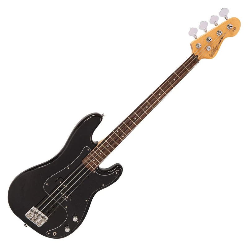 VINTAGE V40 COASTER SERIES BASS GUITAR - GLOSS BLACK