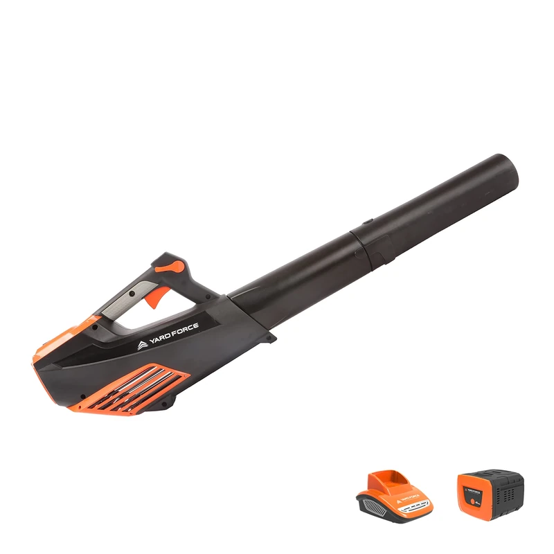 Yard Force 40V Cordless Leaf Blower 230km/h Air Speed with Lithium Ion Battery and Charger - Part of GR 40 Range - LB G18, Black, LB G18-UK