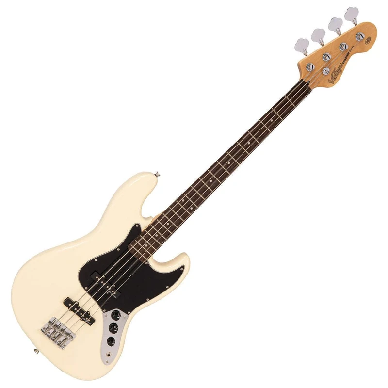 VINTAGE V49 COASTER SERIES BASS GUITAR - VINTAGE WHITE - Image 1