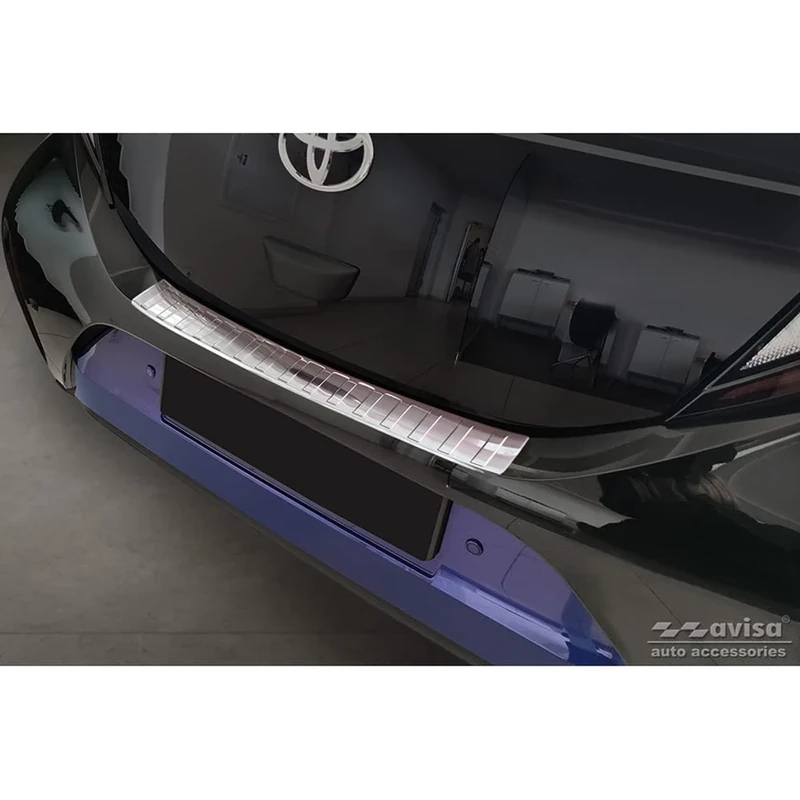 Avisa Stainless Steel Rear bumper protector compatible with Toyota Aygo X 2022- 'Ribs'