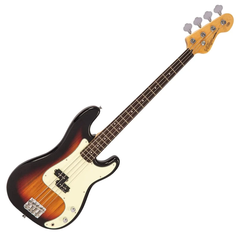 VINTAGE V40 COASTER SERIES BASS GUITAR - 3 TONE SUNBURST