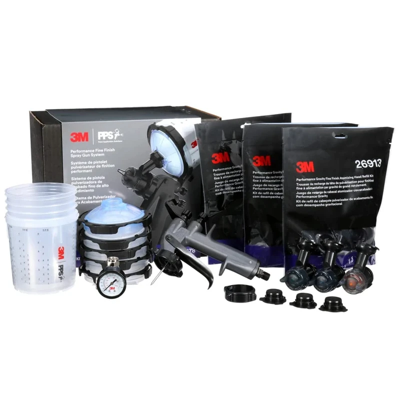 3M Performance Fine Finish Spray Gun System with PPS 2.0, 26978, black
