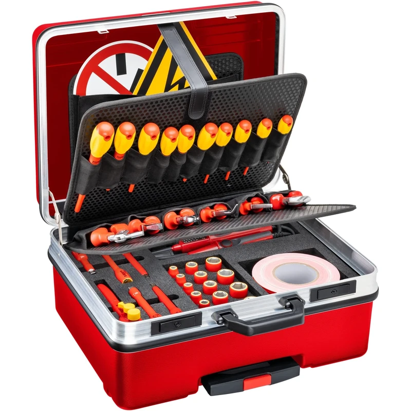 Hazet High-Voltage Tool Set, Protective Insulated 150/52, Square 10 mm (3/8 inch), Slotted Profile, Phillips PH, Inner TORX, Inner XZN, Outer Hexagon, Tools: 52