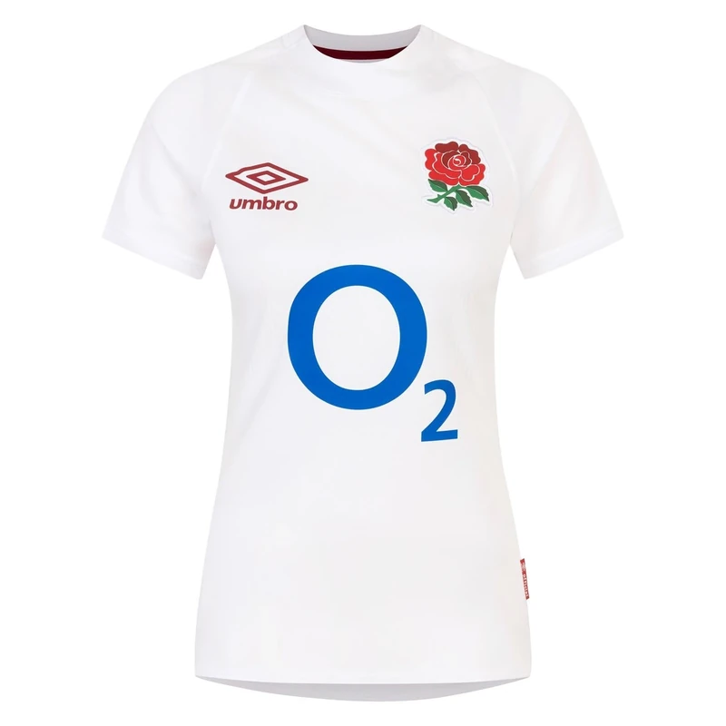 Umbro Womens England Rugby Home Shirt 2024 6 Nations Top White UK12