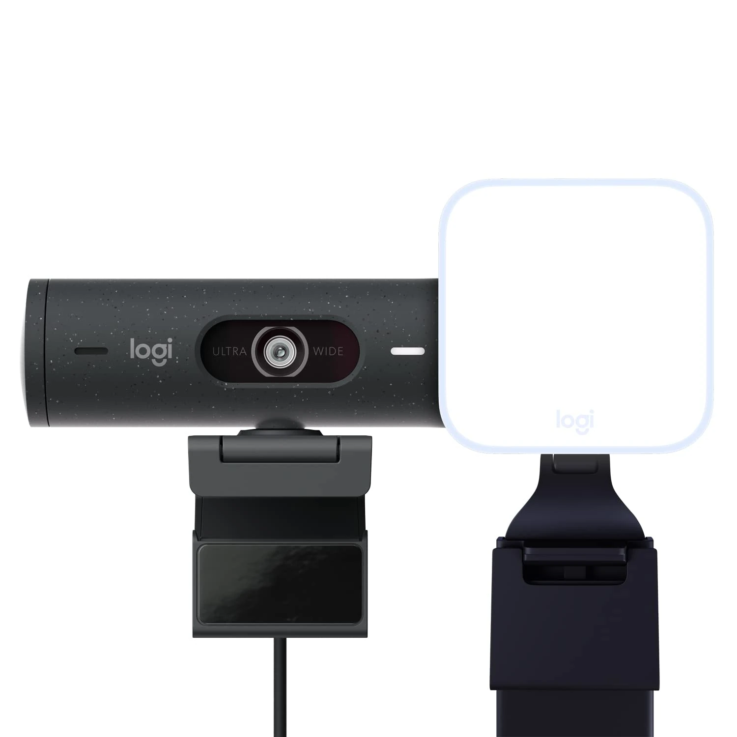 Logitech Litra Glow Premium LED Streaming Light with TrueSoft + Brio 500 Full HD Webcam with Auto Light Correction, Auto-Framing, Works with Microsoft Teams, Google Meet, Zoom - PC / Mac - Graphite