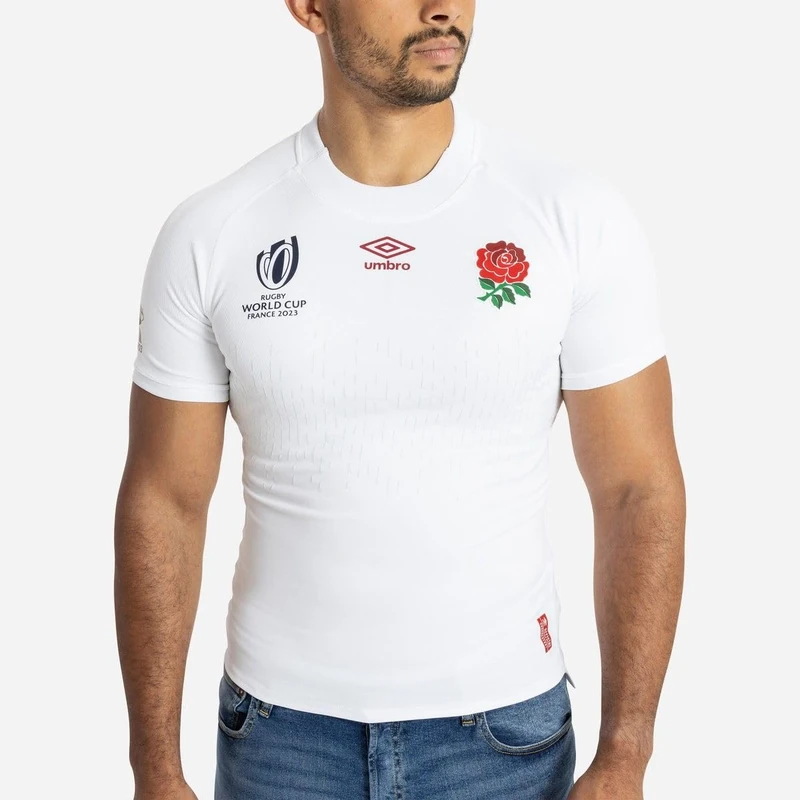 Umbro Mens England RWC Rugby Home Shirt 2023 Adults Top White S